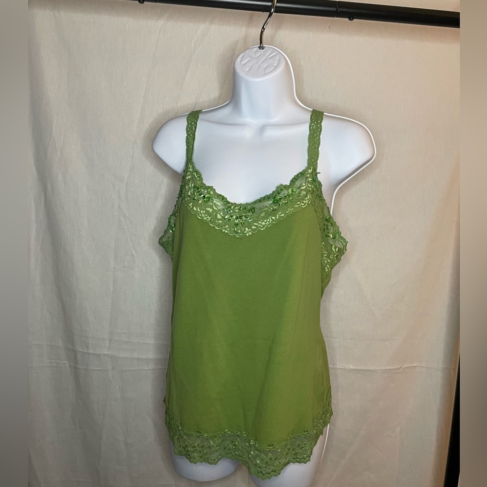 Assoluto Women’s L Green Blouse Sparkle Tank Top